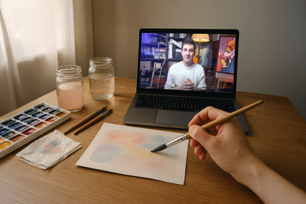 🎨 1 Aylık Online Sulu Boya Grup Atölyesi